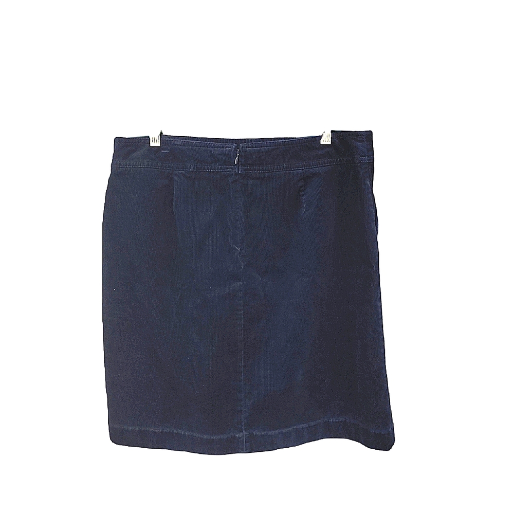 Talbots Blue Wide Wale Navy Blue Corduroy Skirt Size 14